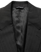 Dolce & Gabbana Black Stripes Slim Fit Formal 3 Piece Suit