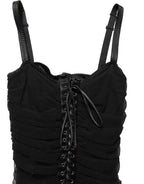 Dolce & Gabbana Black Bodycon Fitted Corset Style Mini Dress