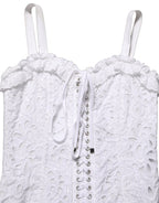 Dolce & Gabbana White Broderie Anglaise Cotton Mini Dress