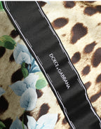 Dolce & Gabbana Multicolor Floral Leopard Silk Lace Trim Mini Dress