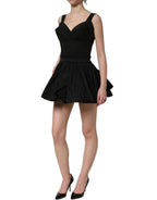 Dolce & Gabbana Black Nylon A-Line Sleeveless Mini Dress