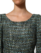 Dolce & Gabbana Multicolor Tweed Belted Babydoll Mini Dress