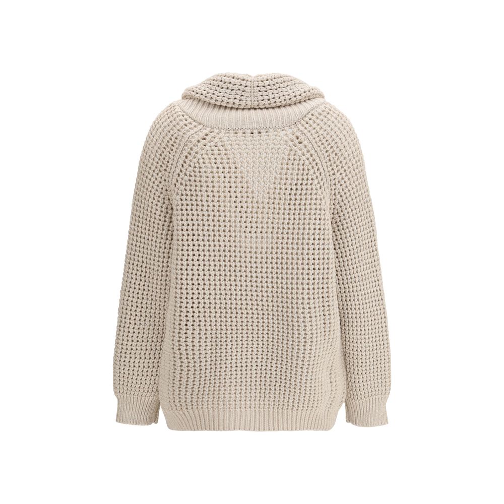 Brunello Cucinelli Beige Cotton Cardigan