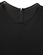 Dolce & Gabbana Black Cotton Long Sleeves Sheath Maxi Dress