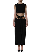 Dolce & Gabbana Black Cut Out Detail Sleeveless Maxi Dress