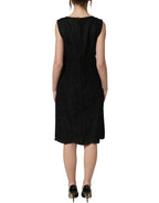 Dolce & Gabbana Black Floral Lace Sleeveless Shift Dress