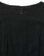 Dolce & Gabbana Black Viscose Short Sleeve A-line Midi Dress