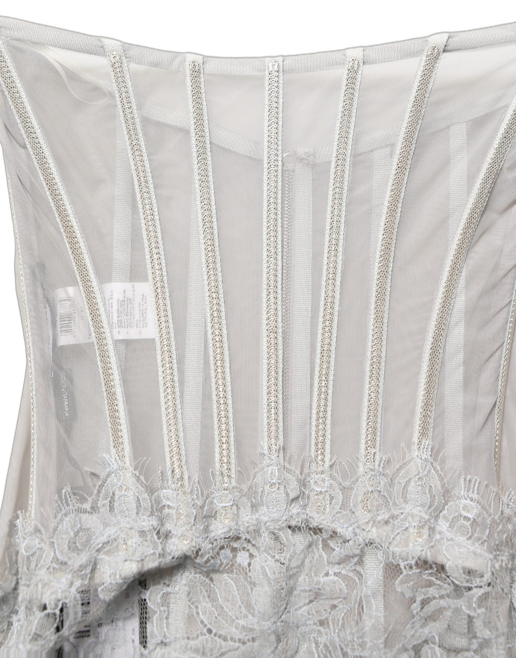 Dolce & Gabbana Gray Lace Corset Style Bodice Maxi Dress