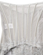Dolce & Gabbana Gray Lace Corset Style Bodice Maxi Dress