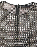 Dolce & Gabbana Beige Crystal Embellished Long Gown Dress
