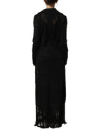 Dolce & Gabbana Black Embellished Guipure Lace Coat Jacket