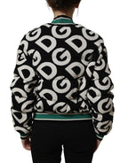 Dolce & Gabbana Multicolor Logo Full Zip Bomber Jacket