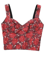 Dolce & Gabbana Multicolor Floral Cropped Bustier Tank Top