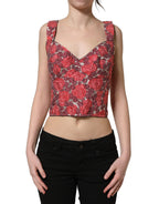 Dolce & Gabbana Multicolor Floral Cropped Bustier Tank Top