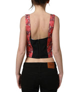 Dolce & Gabbana Multicolor Floral Cropped Bustier Tank Top
