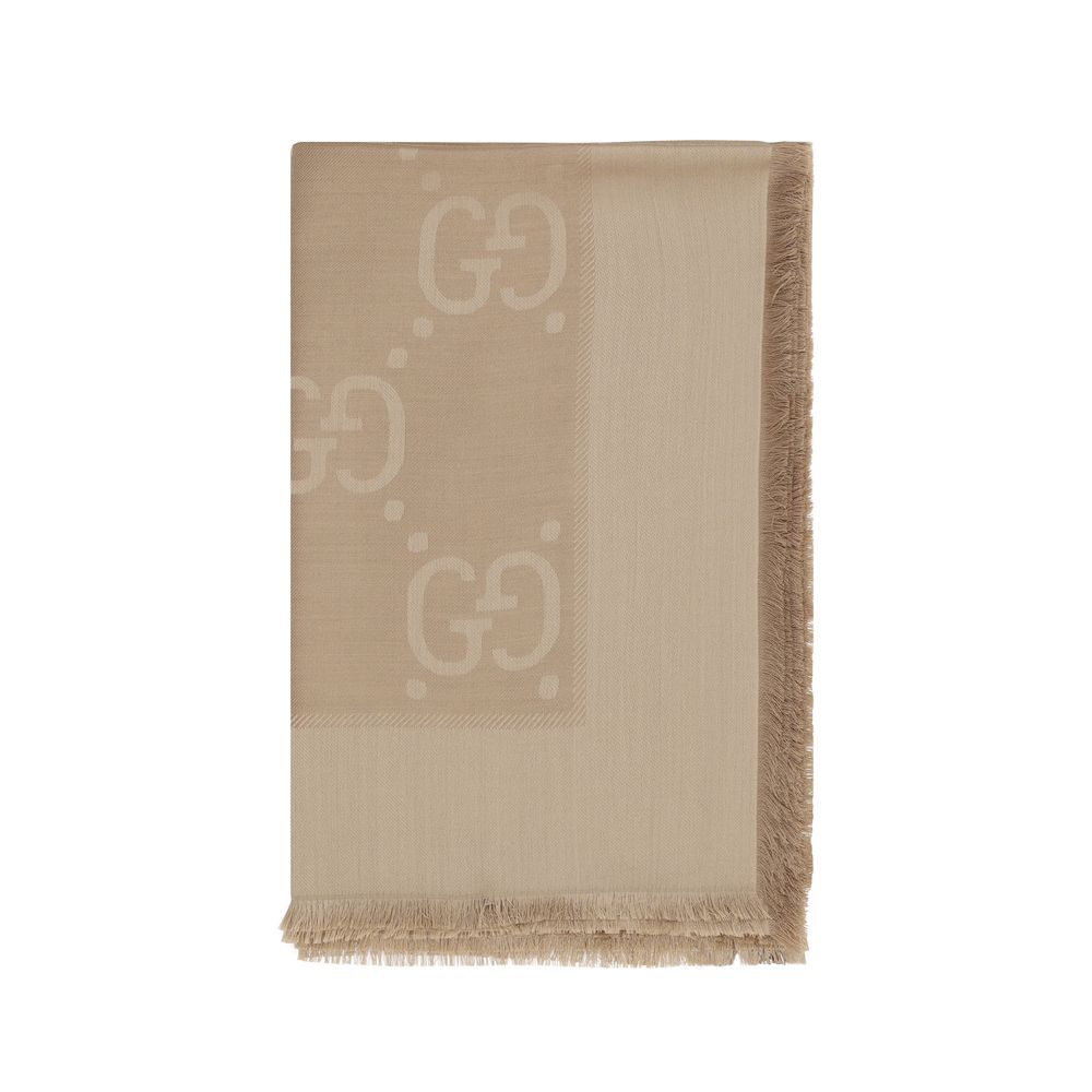 Gucci Brown Wool Oves Aries Foulard