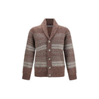 Brunello Cucinelli Bordeaux Alpaca Vicugna Pacos Cardigan