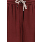 Brunello Cucinelli Bordeaux Cotton Athletic Pants