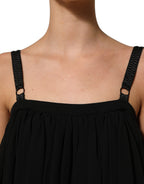 Dolce & Gabbana Black Sleeveless Floral Lace Tank Blouse Top