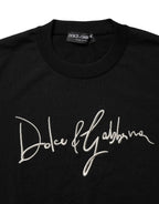 Dolce & Gabbana Black embroidered Logo Crew Neck Pullover Sweater