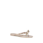 Valentino Garavani Beige Cotton Flip-Flop Sandals