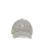 Brunello Cucinelli Gray Cotton Cap (Baseball Hat)