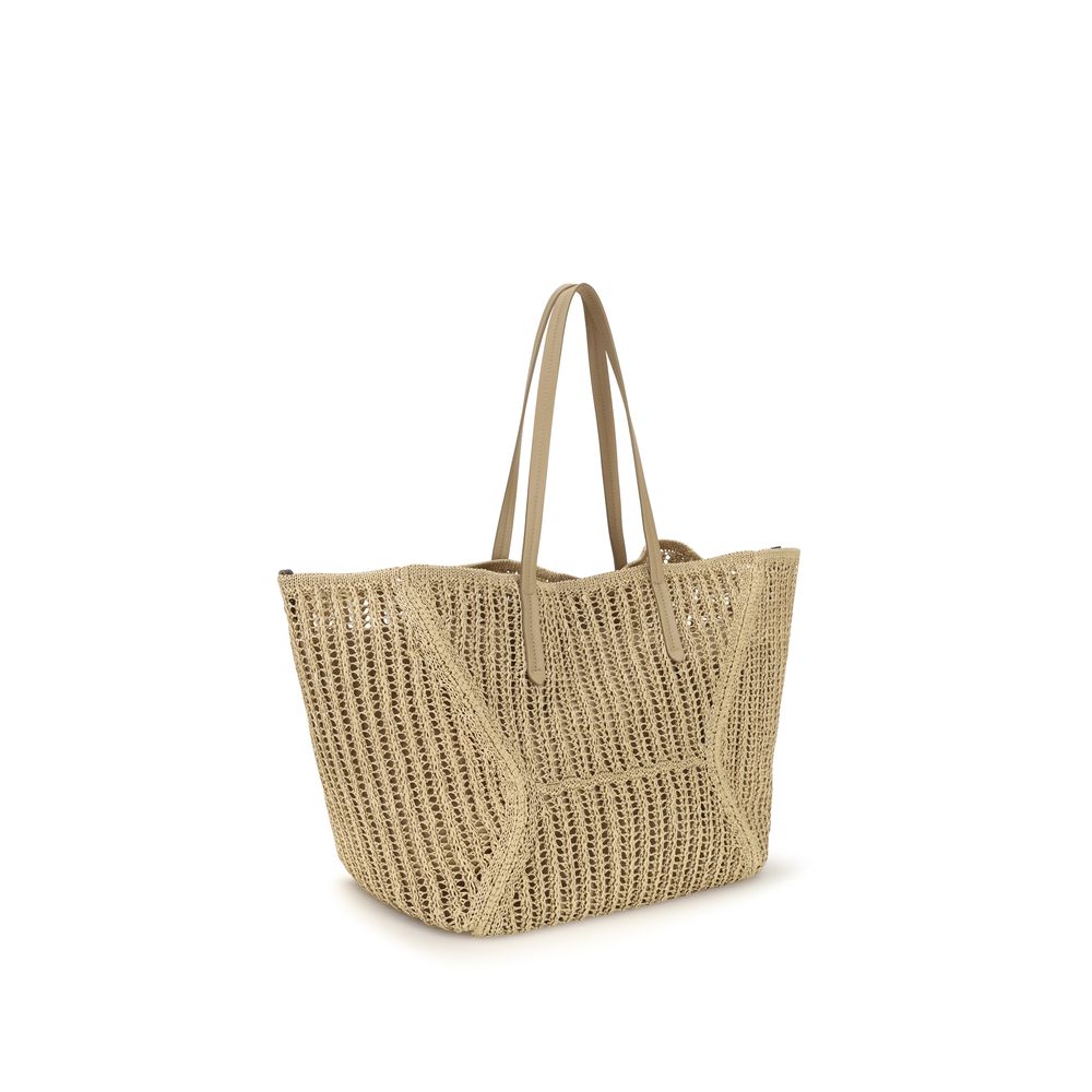 Brunello Cucinelli Beige Raffia Handbag