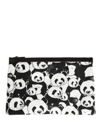 Dolce & Gabbana Black White Panda Print Nylon Clutch Men Pouch Borse Bag