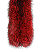 Dolce & Gabbana Red Fox Fur Neck Wrap Warmer Winter Scarf