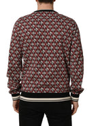 Dolce & Gabbana Red Logo Cotton Jacquard Sweatshirt Sweater