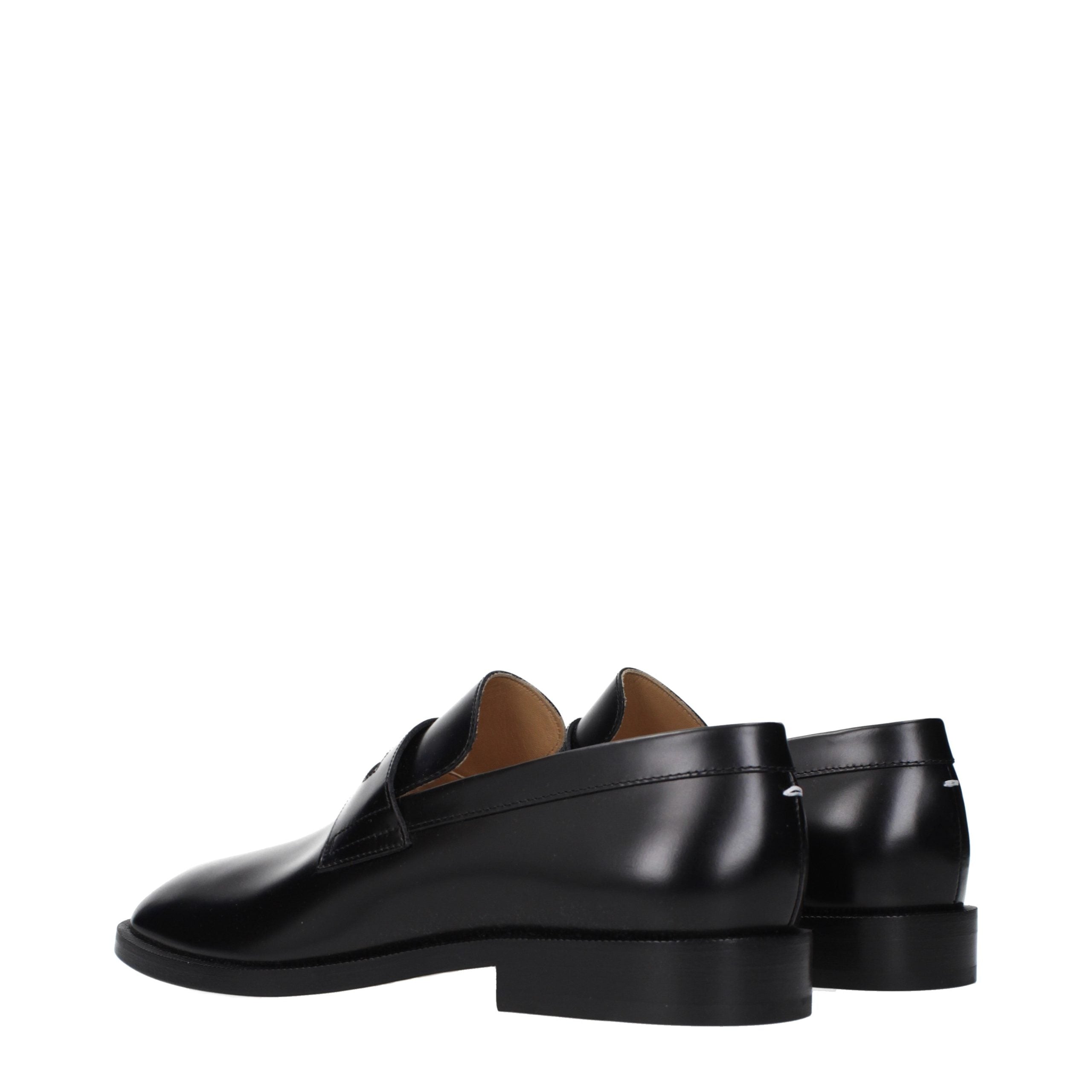 Maison Margiela Black Leather Slip-On Loafers