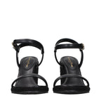 Gianvito Rossi Black Leather Wedge Sandals