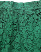 Dolce & Gabbana Green Lace High Waist Mermaid Midi Skirt