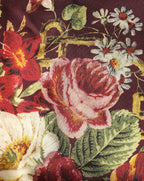 Dolce & Gabbana Burgundy Floral HighWaist A-line Mini Skirt