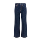 Khaite Blue Cotton Flared Jeans