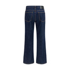 Khaite Blue Cotton Flared Jeans