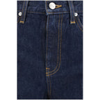 Khaite Blue Cotton Flared Jeans