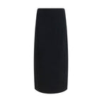 Khaite Black Acetate Long Skirt