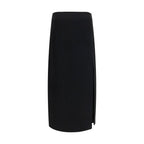 Khaite Black Acetate Long Skirt