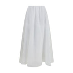 Brunello Cucinelli White Cotton Long Skirt