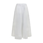 Brunello Cucinelli White Cotton Long Skirt