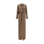 SA SU PHI Beige Silk Long Dress