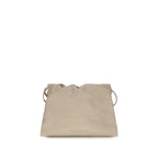 Brunello Cucinelli Beige Calf Leather Bos Taurus Shoulder Bag