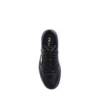 Prada Black Calf Leather Bos Taurus Low Top Sneakers