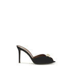 Giuseppe Zanotti Black Calf Leather Bos Taurus Stiletto Heel Sandals