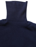 Dolce & Gabbana Blue Wool Knit Turtleneck Pullover Sweater