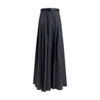 Self-Portrait Gray Polyester Long Skirt