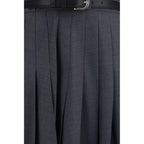 Self-Portrait Gray Polyester Long Skirt