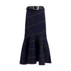 Self-Portrait Blue Denim Skirt