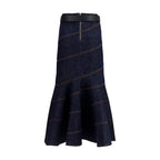 Self-Portrait Blue Denim Skirt